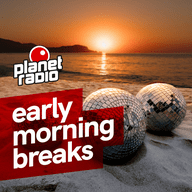 Logo de planet radio early morning breaks